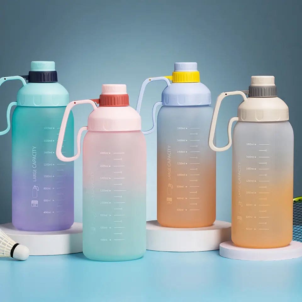 1.8L Rainbow Water Bottle, Motivational Water Bottle, Portable Large Capacity Water Dispenser Bottle, Sports Gradient Water Cup, Leakproof Reusable Water Bottle for Sports Fitness 1.8L Rainbow Water Bottle, Motivational Water Bottle, Portable Large Capacity Water Dispenser Bottle, Sports Gradient Water Cup, Leakproof Reusable Water Bottle for Sports Fitness